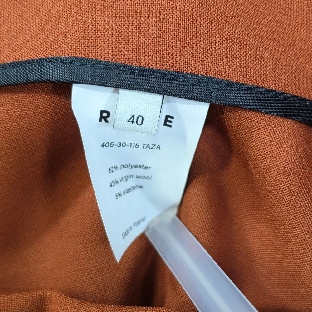 Rohe Lined Trousers Womens Rust Brown Excellent Pintuck Side Slit Pants - Picture 7 of 12